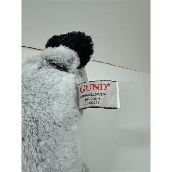 Gund Mushmellows Raccoon Plush Soft Toy‎ 8" Gray White Black Whiskers New - Picture 5 of 7